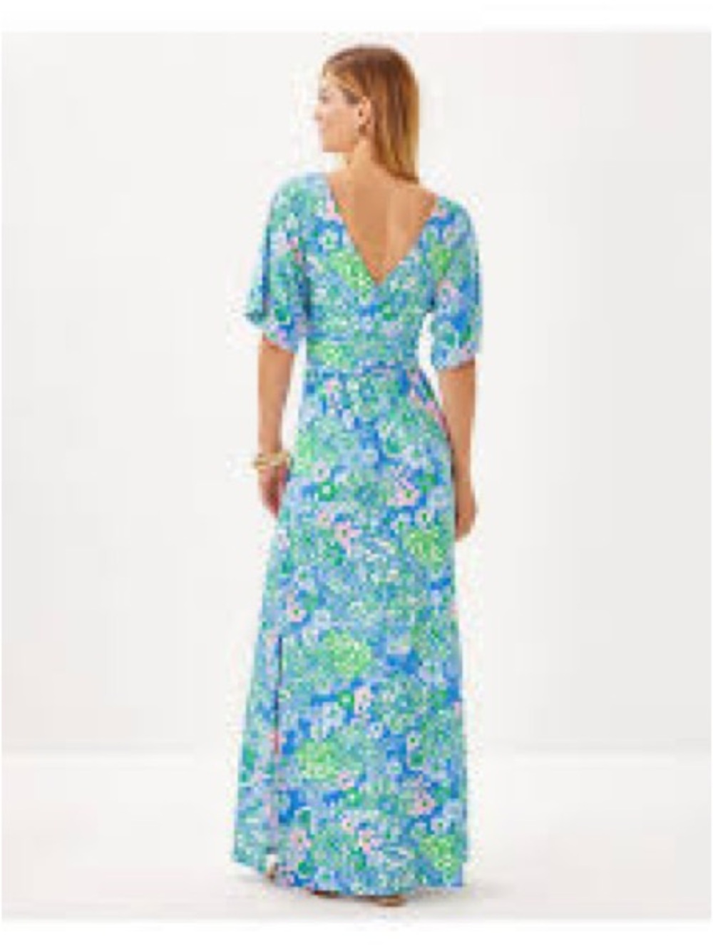 Lilly Pulitzer Parigi Maxi Dress Womens Small Blue Floral NWT Plumes In Bloom - Picture 2 of 10